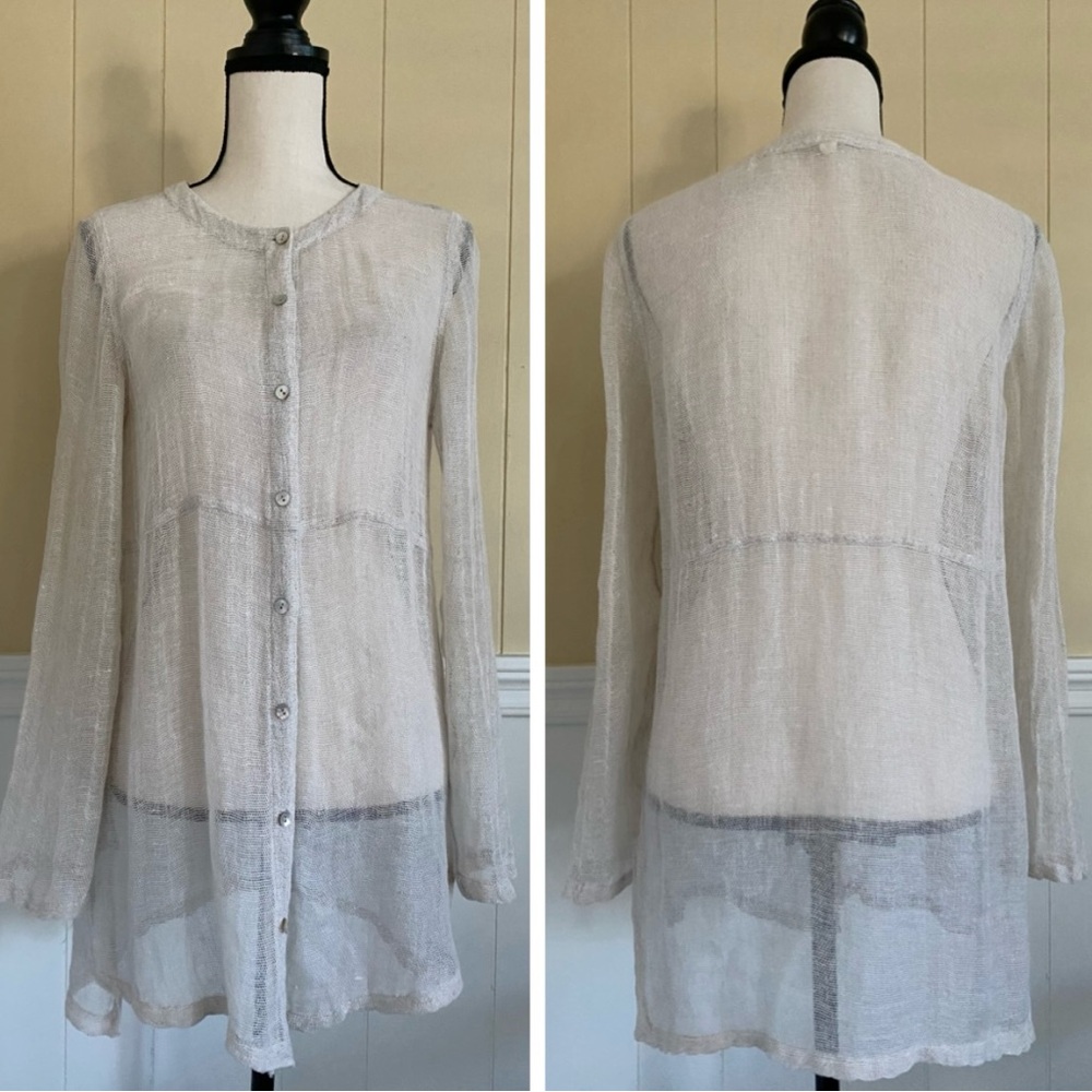 Eileen Fisher Organic Linen Sheer Shirt